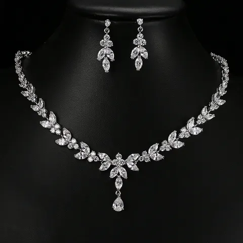 Komplet wedding crystal - kolia, kolczyki
