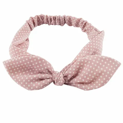 Opaska kokardka dot pink