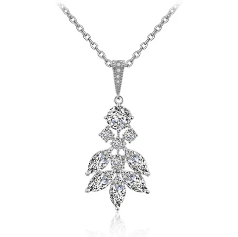 Naszyjnik z cyrkoniami bridal srebrny