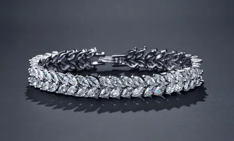 Bransoletka z cyrkoniami elegancka bridal srebrna