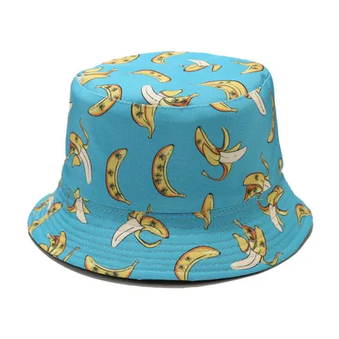BucketHat dwustronny Banan niebieski