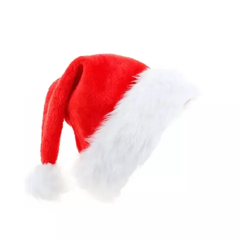 Czapka Mikołaja pluszowa czerwona z pomponem