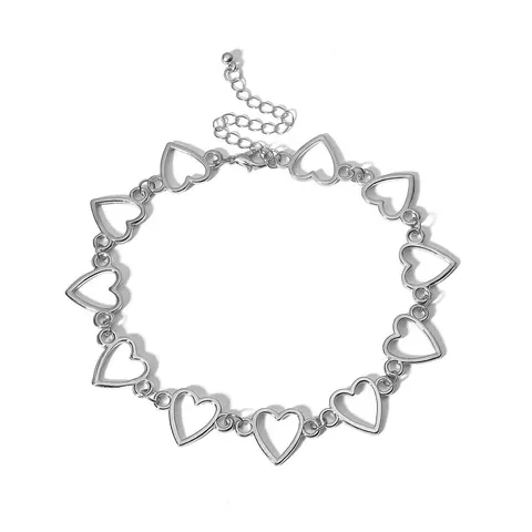 Naszyjnik Choker serca srebrny