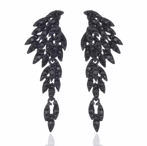 Kolczyki wings czarne długie