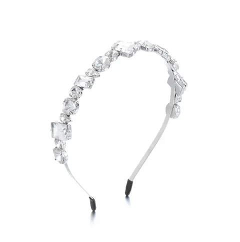 Opaska Crystal Srebrna biała