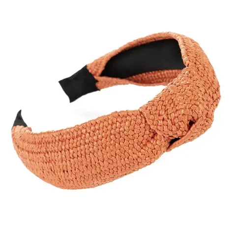 Opaska Bowknot Rattan Pomarańczowa