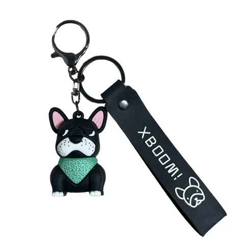 Brelok zawieszka Piesek Bulldog czarny