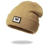 Czapka zimowa beanie Kot Kotek pastelowy musztardowy