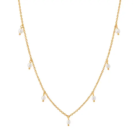 Naszyjnik choker perełki złoty