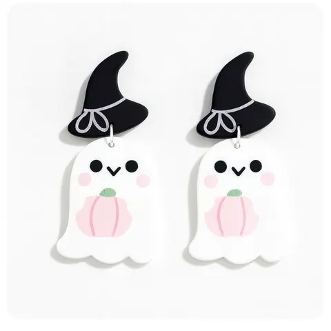 Kolczyki Halloween Duch Duszki Boo