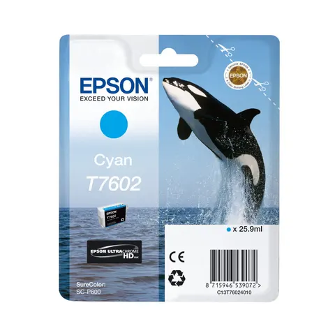 Tusz EPSON T7602 C - cyan (25,9 ml)