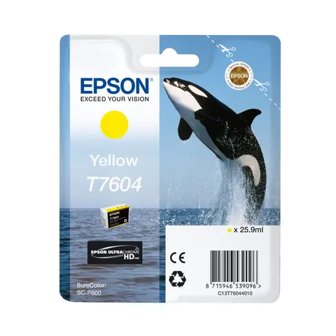 Tusz EPSON T7604 Y - żółty (25,9 ml)