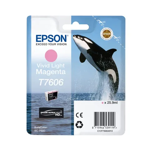 Tusz EPSON T7606 LM - jasny purpurowy (25,9 ml)