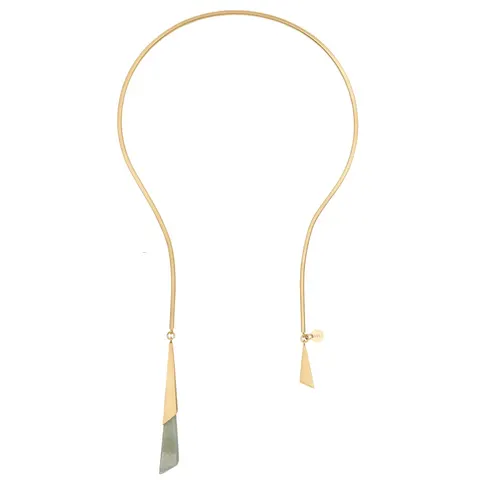 Geometryczna kolia z zielonym jadeitem z kolekcji Guatemala