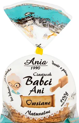Ciasteczka Owsiane Naturalne Babci Ani bez cukru 100g Ania