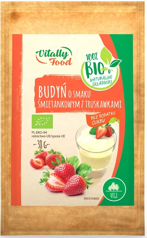 Budyń bez cukru śmietanka z truskawką Bio Vege 38g Vitally