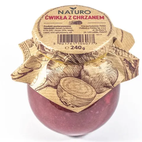 Ćwikła z chrzanem beczułka 240g Naturo