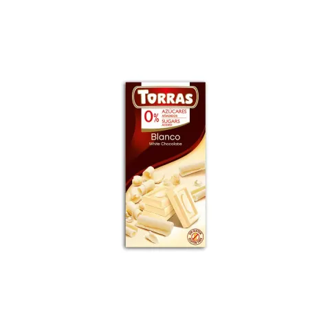 Czekolada Biała bez dodatku cukru bezglutenowa 75g - Torras