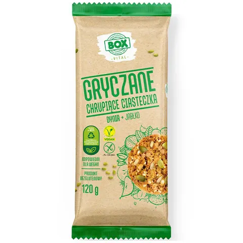 Ciastka gryczane dynia i jabłko bezglutenowe 120g Frank&Oli