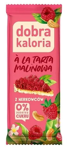 baton z nerkowców A'la TARTA malinowa 35g Dobra Kaloria