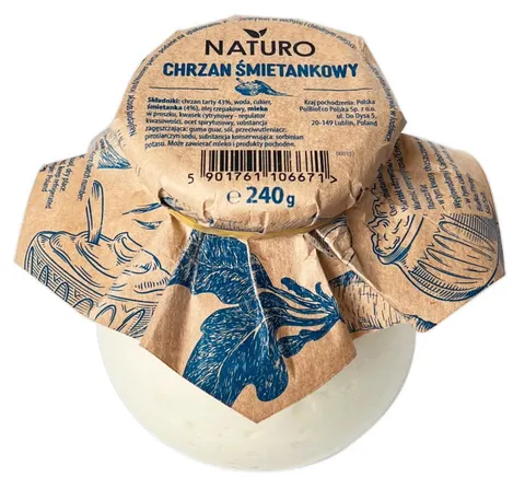 Chrzan śmietankowy Beczułka 240 g Naturo