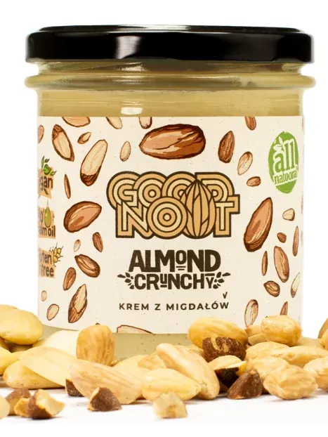 Krem migdałowy chrupiący bez glutenu ALMOND CRUNCHY 300g Good Noot