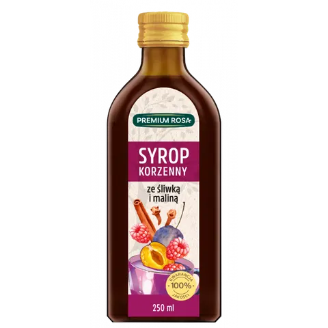 Syrop korzenny ze śliwką i maliną 250ml Premium Rosa