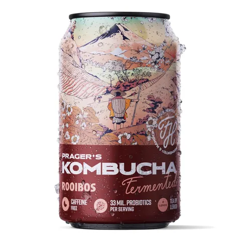 Kombucha Rooibos Prager's 330ml Premium Rosa