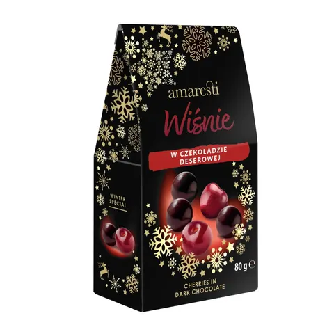 Wiśnie w czekoladzie deserowej 80g AMARESTI