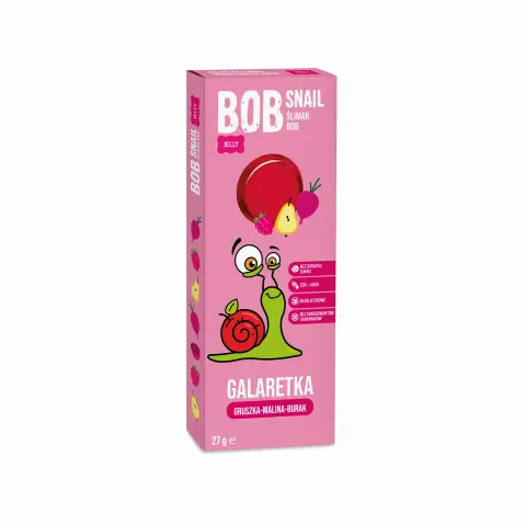 Galaretka owocowa gruszka-malina-burak bez dodatku cukrów 27g BOB SNAIL