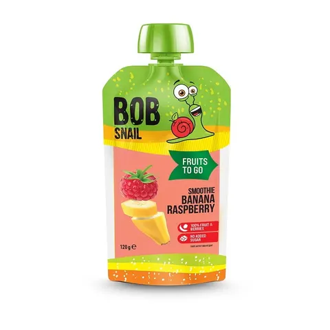 Smoothie banan-malina bez dodatku cukru 120g BOB SNAIL