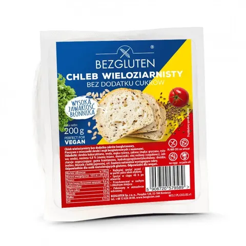 Chleb wieloziarnisty bez dodatku cukrów 200g BEZGLUTEN