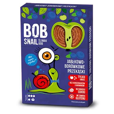 Przekąska jabłkowo-borówkowa bez dodatku cukrów 60g BOB SNAIL