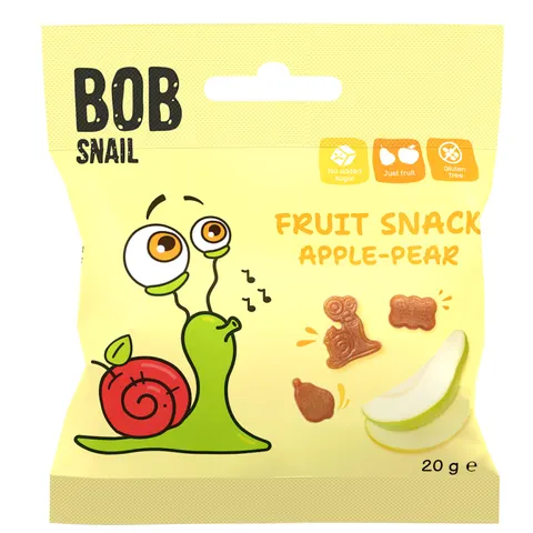 ŻELKI JABŁKO - GRUSZKA BEZ ŻELATYNY BEZGLUTENOWE 20 g - BOB SNAIL