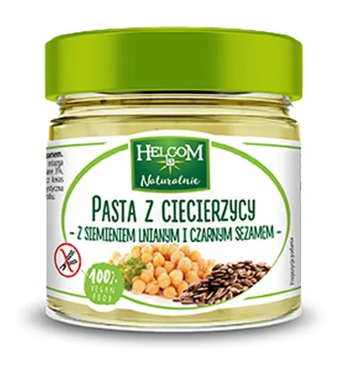Pasta z ciecierzycy z siemieniem lnianym i czarnym sezamem Helcom, 190g