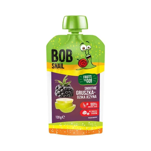Smoothie gruszkowo-jeżynowe bez dodatku cukru Bob Snail, 120g
