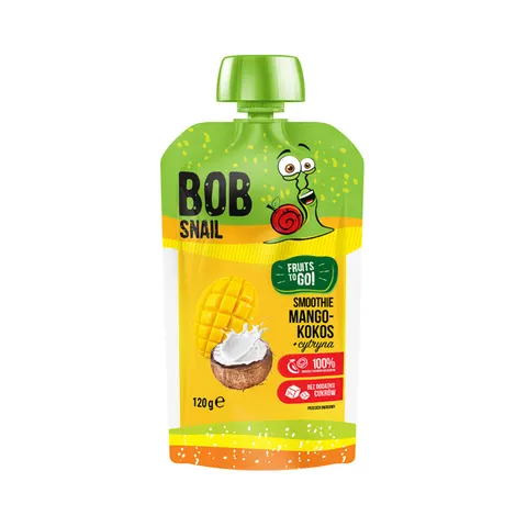 Smoothie mango-kokos-cytryna bez dodatku cukru Bob Snail, 120g
