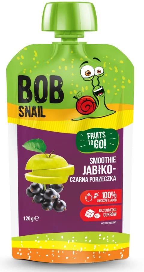 PRZECIER JABŁKO-CZARNA PORZECZKA BEZ DODATKU CUKRU 120G - BOB SNAIL