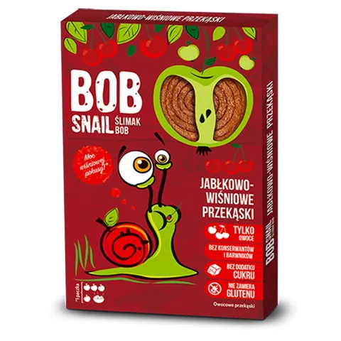 PRZEKĄSKA JABŁKO-WIŚNIA BEZ CUKRU 60 g - BOB SNAIL