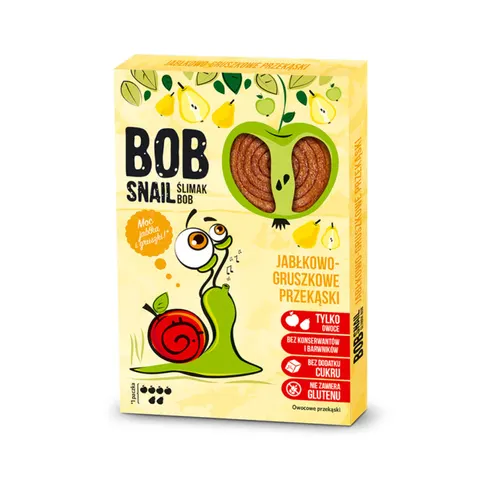 Przekąska jabłko-gruszka bez dodatku cukrów 60g BOB SNAIL