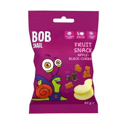 Żelko owocowe Fruit Snack Jabłko Czarna Porzeczka 40g BOB SNAIL