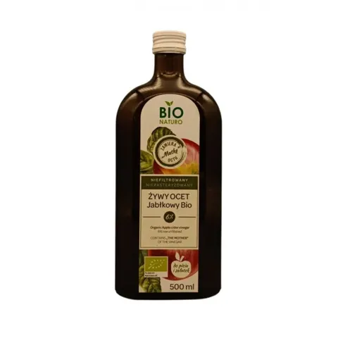 Ocet jabłkowy żywy niefiltrowany 6% BIO 500ml BIONATURO