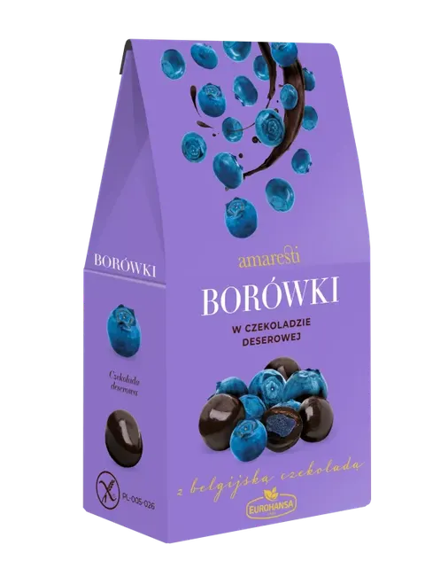 Borówki w czekoladzie deserowej 80g AMARESTI