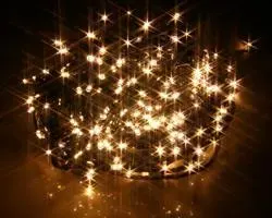 Lampki Wewnętrzne - Sznur - Gruby Kabel - 200 LED Ciepły Biały
