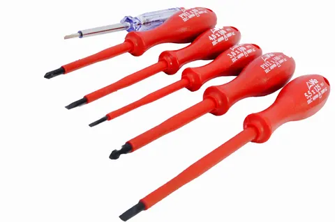 Wkrętaki elektrotechniczne - zestaw - próbnik napięcia - 6 elementów