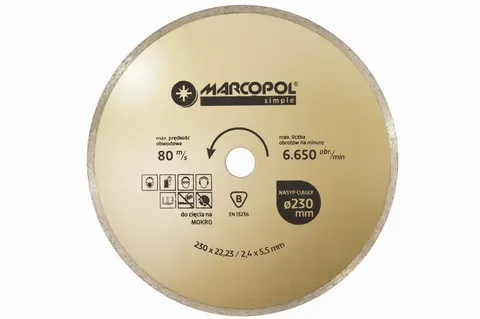 Tarcza diamentowa - ciągła - 230x22,23mm - Marcopol