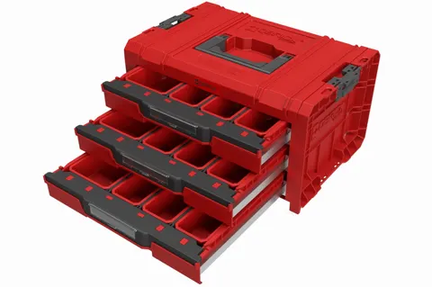 Skrzynka narzędziowa z szufladami - Qbrick System PRO Drawer 3 Toolbox Expert RED Ultra HD