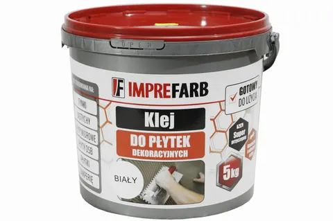 Klej do płytek dekoracyjnych, gipsowych - gotowy - 5kg - Imprefarb