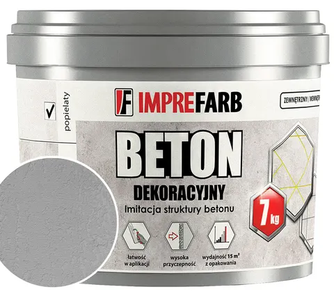 Beton architektoniczny dekoracyjny - 7kg / 8m2 - POPIELATY - IMPREFARB