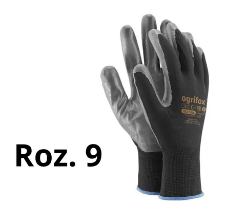 Ogrifox - OX-NITRICAR BS9 - Rękawice ochronne nitrylowe czarne rozm. 9